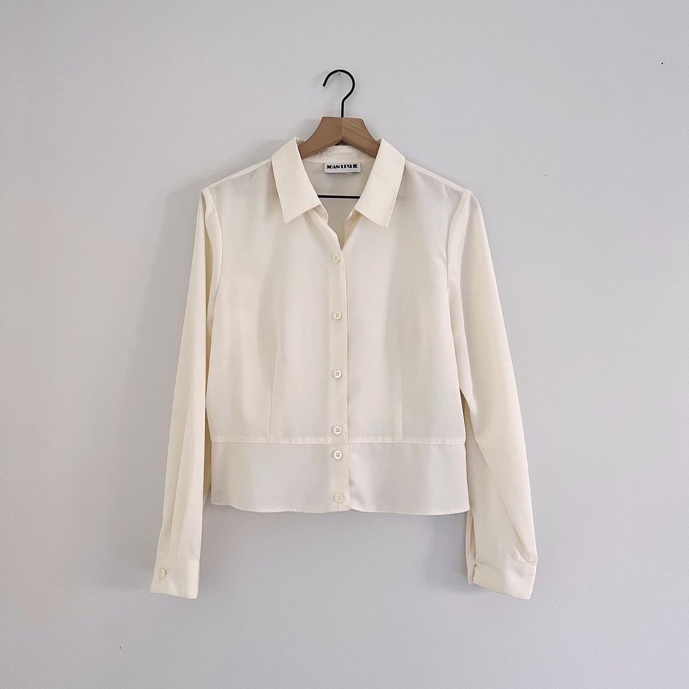 Vintage Classic Cropped Button Down Blouse by Joan Leslie